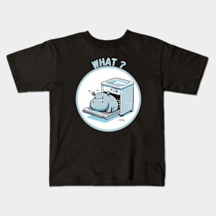 Sweet Animals: Wait, WHAT?! - Cute Hippo - A Funny Silly Retro Vintage Style Kids T-Shirt